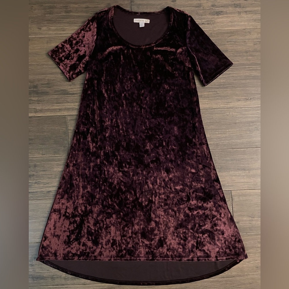 Westport 1962 Velvet Purple Dress Mini Dress Slight High Low XS Petite Soft